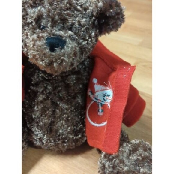 Animal Adventure Teddy Bear Plush Christmas Red Jacket 12" 2002 Stuffed Animal - Picture 3 of 9